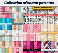 41套矢量底纹图案：Collection of vector patterns 41x EPS